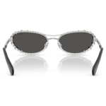 Sunglasses Oval shape, 2 in 1 clip-on, SK7044, Silver Tone - Image 6