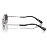 Sunglasses Oval shape, 2 in 1 clip-on, SK7044, Silver Tone - Image 4