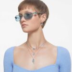 Swan pendant Swan, Medium, Blue, Rhodium plated - Image 6