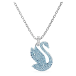 Swan pendant Swan, Medium, Blue, Rhodium plated - Image 7
