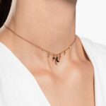 Symbolica necklace Moon and star, Black, 18K rose gold finish - Image 2