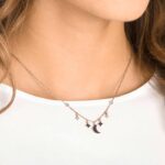Symbolica necklace Moon and star, Black, 18K rose gold finish - Image 5