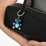 Teddy key ring Bear, Blue, Rhodium plated - Image 2