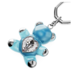 Teddy key ring Bear, Blue, Rhodium plated - Image 3