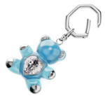 Teddy key ring Bear, Blue, Rhodium plated - Image 4