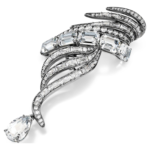 The Vienna Collection brooch Feather, White, Ruthenium plated - Image 3