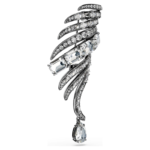 The Vienna Collection brooch Feather, White, Ruthenium plated - Image 4