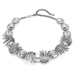 The Vienna Collection necklace Feather, White, Ruthenium plated - Image 8