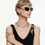 The Vienna Collection necklace Feather, White, Ruthenium plated - Image 6