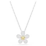 Tough pendant Pavé, Flower, White, Mixed metal finish - Image 7