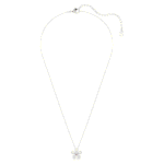 Tough pendant Pavé, Flower, White, Mixed metal finish - Image 3