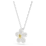 Tough pendant Pavé, Flower, White, Mixed metal finish - Image 4