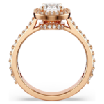 Una Angelic cocktail ring Round cut, Pavé, White, 18K rose gold finish - Image 4