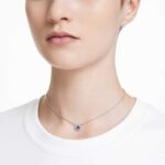 Una Angelic necklace Mixed cuts, Blue, Rhodium plated - Image 2