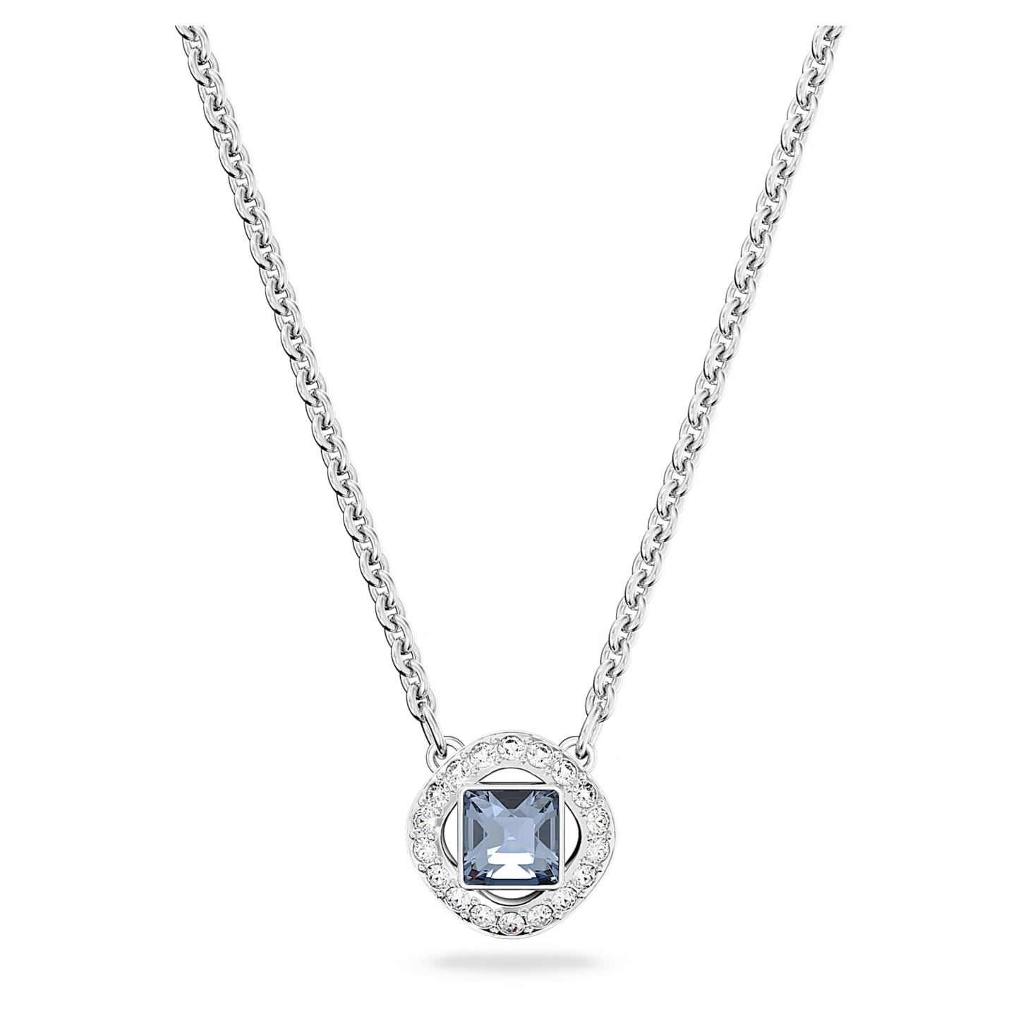 Una Angelic necklace Mixed cuts, Blue, Rhodium plated