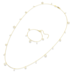 Una Angelic strandage Crystal pearl, Round cut, White, 18K gold finish - Image 6