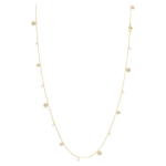 Una Angelic strandage Crystal pearl, Round cut, White, 18K gold finish