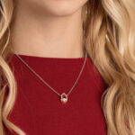 Una necklace Round cut, Oval shape, White, 18K rose gold finish - Image 2