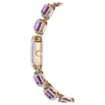 Watch Octagon cut bracelet, Purple, Champagne gold-tone finish - Image 6